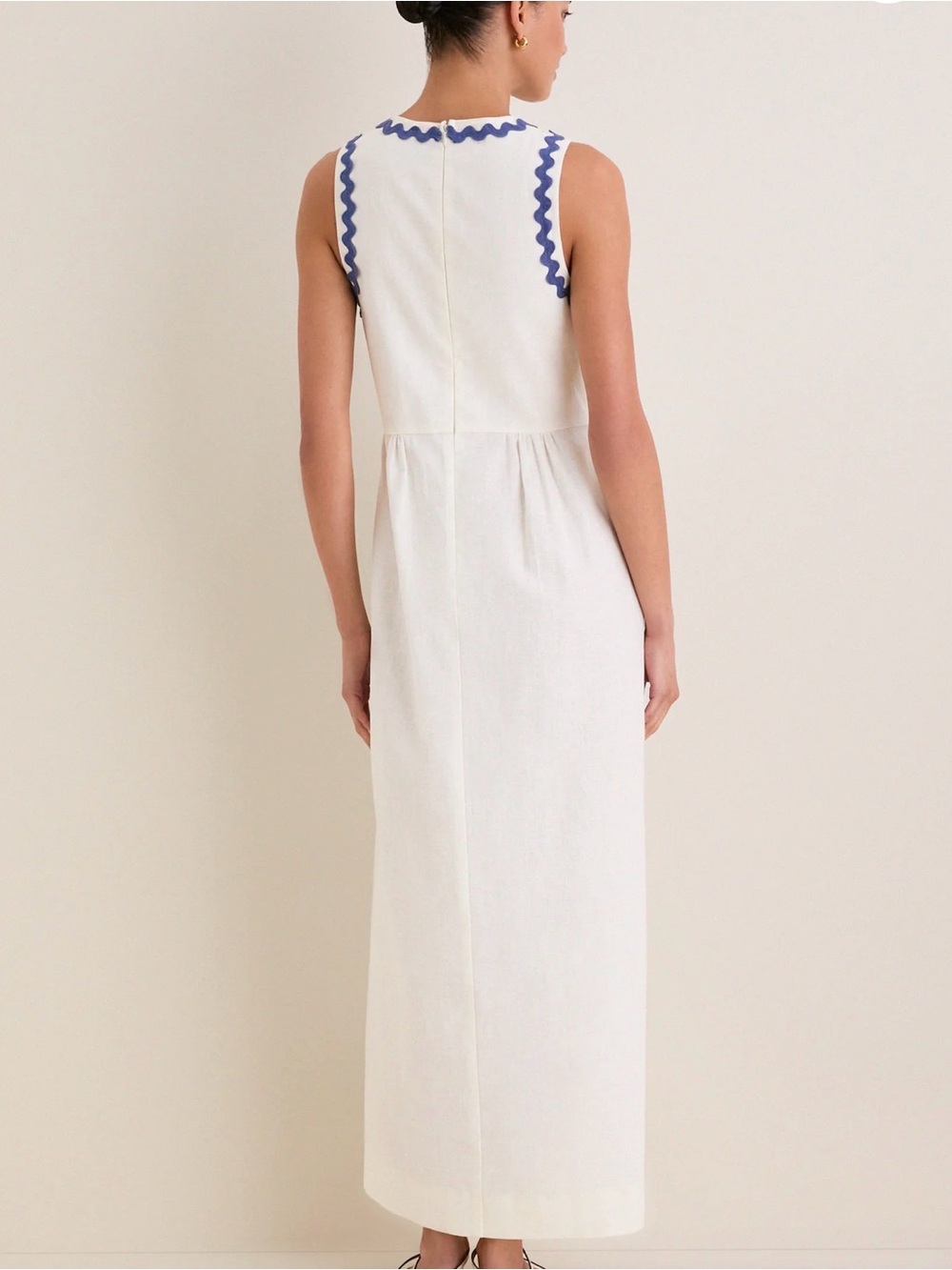 NWT Tuckernuck Ivory Ric Rac Tie Brocks Midi Dress Sz Large 8 10 12 Brand New!! - Picture 3 of 5